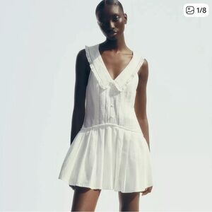 New Zara White Sleeveless V-Neck Mini Dress - Elegant Summer Dress